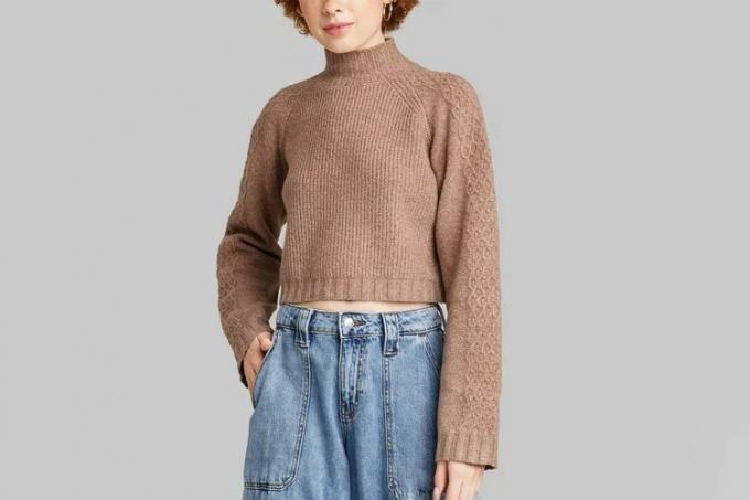 Target Wild Fable Damen-Pullover mit Mock-Rollkragenpullover